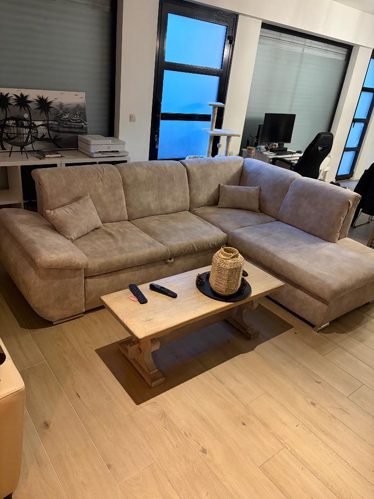 Zetel met opbergruimte en uitschuifbaar ligbed, Ophalen, Zo goed als nieuw, Kunststof