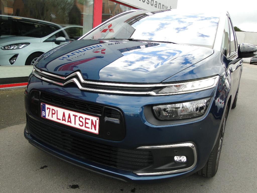 CITROEN C4 SPACE TOURER 7 ZITPLAATSEN, Auto's, Voorwielaandrijving, Monovolume, Blauw, Leder en Stof