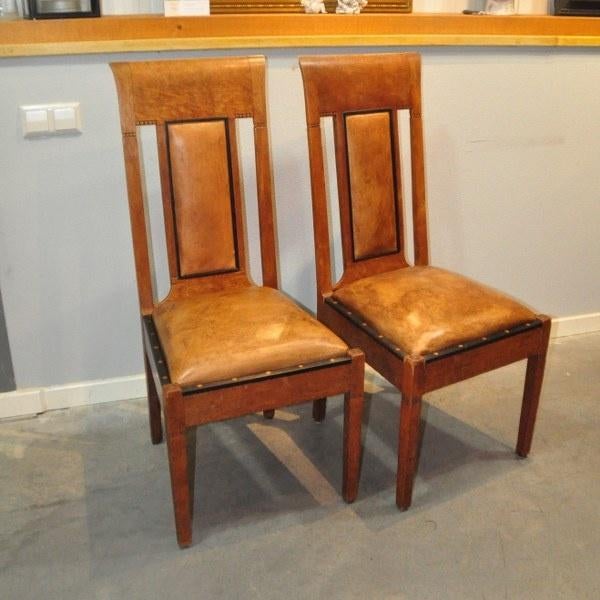 Art Deco set schapenleren haardstoelen (2), Antiek en Kunst, Ophalen