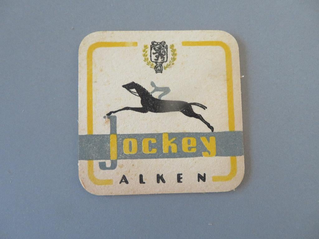 oud bierviltje Jockey Alken, Ophalen of Verzenden, Zo goed als nieuw, Viltje(s), Overige merken