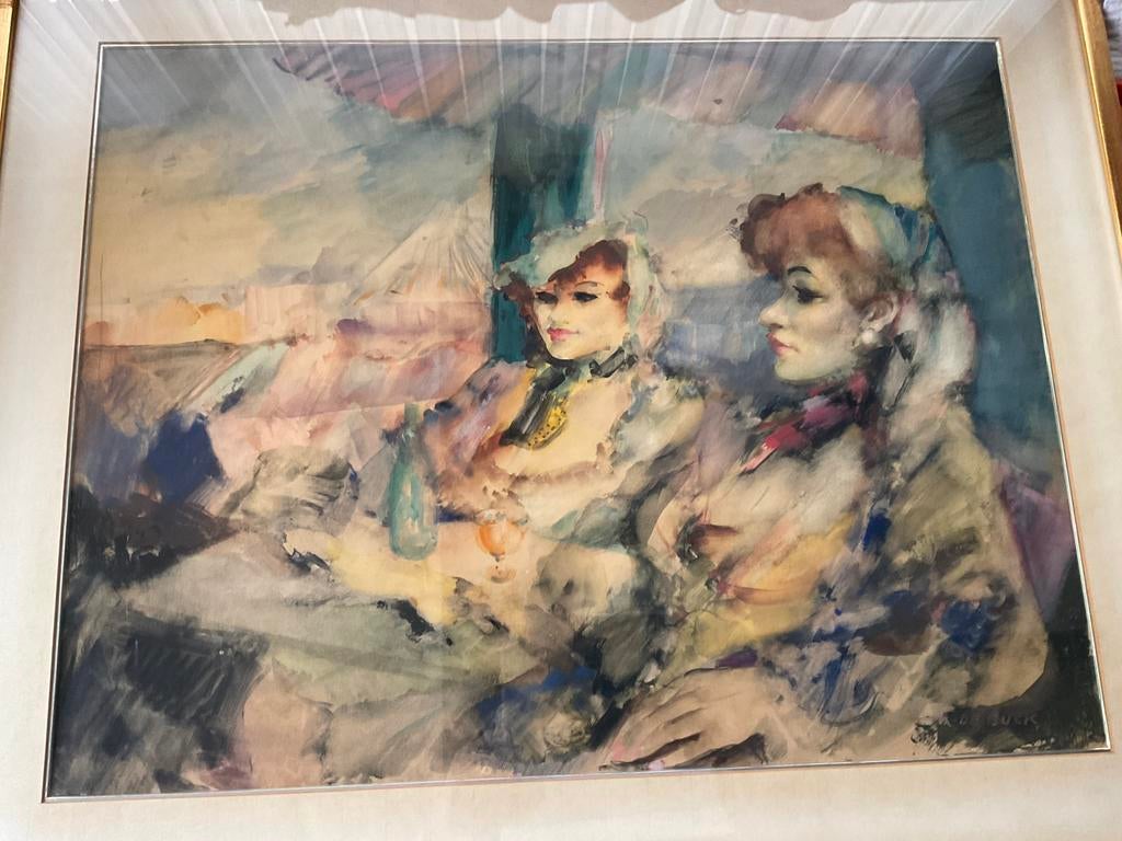 Raphaël de Buck aquarel 83 op 70 cm, Ophalen