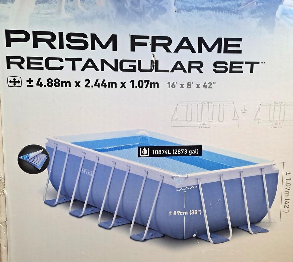 Piscine à ossature Intex, Enlèvement, Utilisé, Rectangulaire, Piscines hors sol