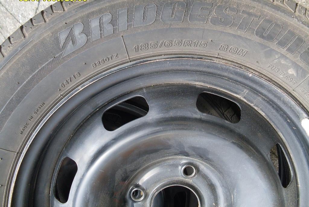 Autobanden op stalen velgen, Auto-onderdelen, Ophalen, Gebruikt, 15 inch, Banden en Velgen