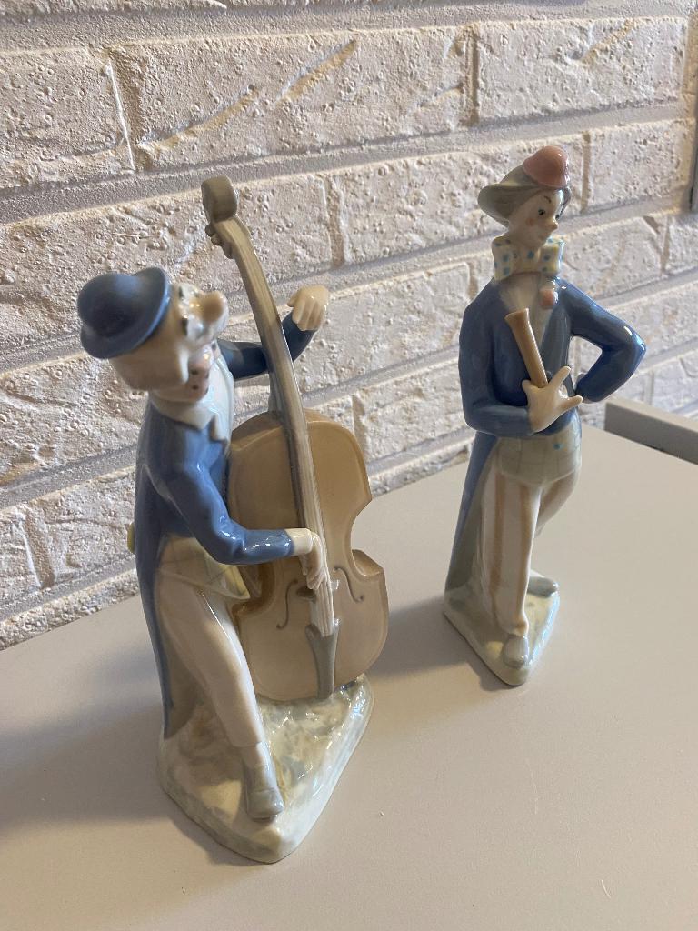 2 Rex beeldjes muzikale clowns 22 cm hoog, Ophalen, Zo goed als nieuw, Mens