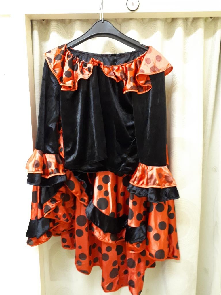 Carnavalskleding Spaanse rok + blousje maat 44/46, Kleding | Dames, Carnavalskleding en Feestkleding, Ophalen, Gedragen, Maat 42/44 (L)