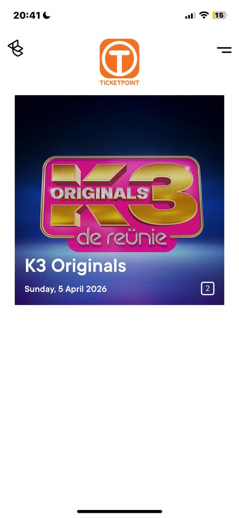 Billets pour K3 Originals, Tickets & Billets, Deux personnes, Avril