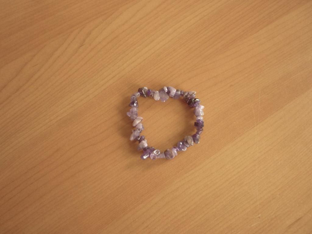 Paarse halfedelstenen armband met amethisten, Ophalen of Verzenden, Elastiek