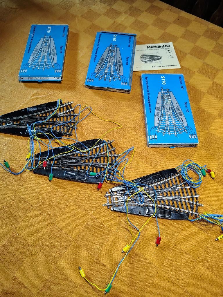 Marklin 2170 K-rail Driewegwissels, Hobby en Vrije tijd, Wisselstroom, Gebruikt, Rails, Ophalen of Verzenden