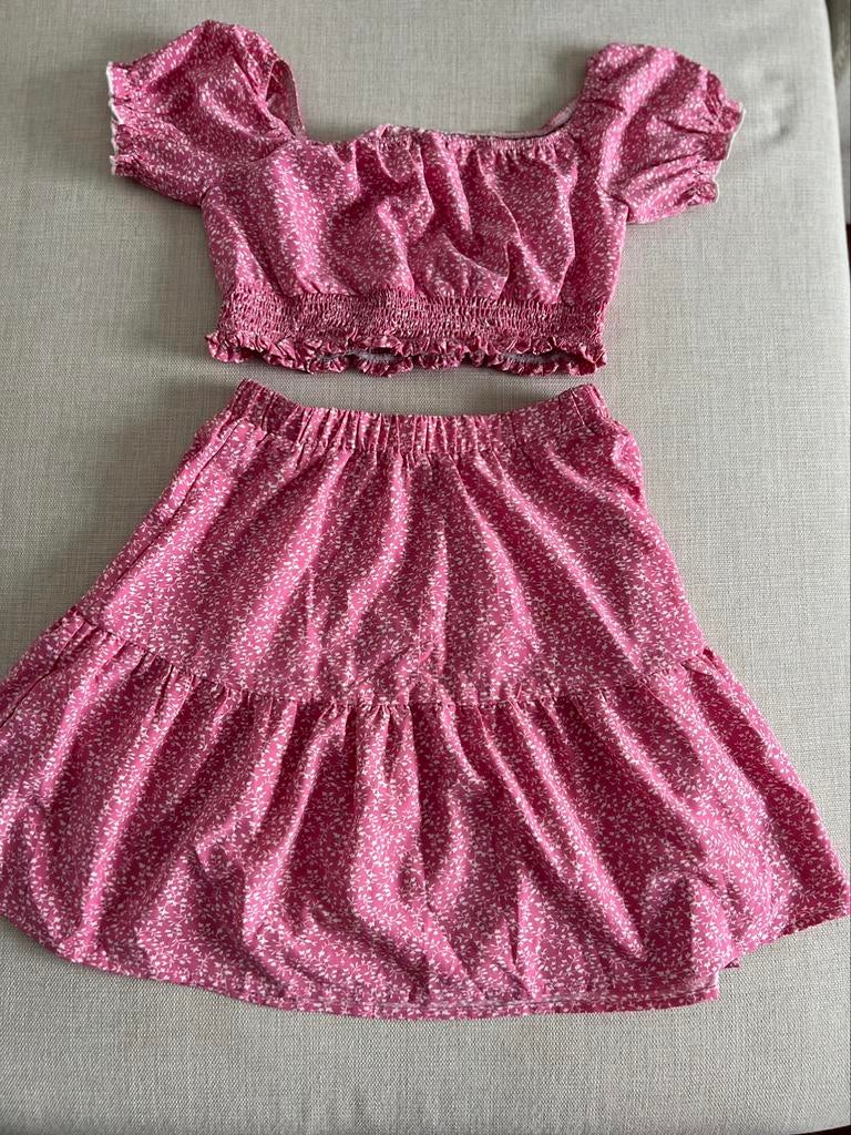 Ensemble jupe crop top SHEIN 12-13 ans, Kinderen en Baby's, Ophalen of Verzenden, Zo goed als nieuw, Setje