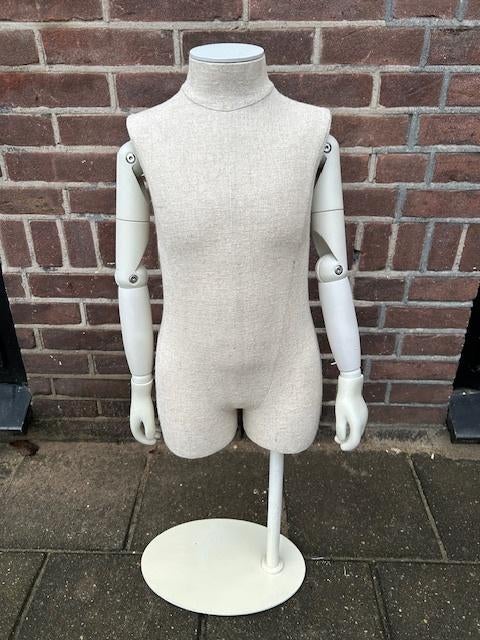 flex linnen kinder paspop met houten beweegbare armen, Ophalen of Verzenden