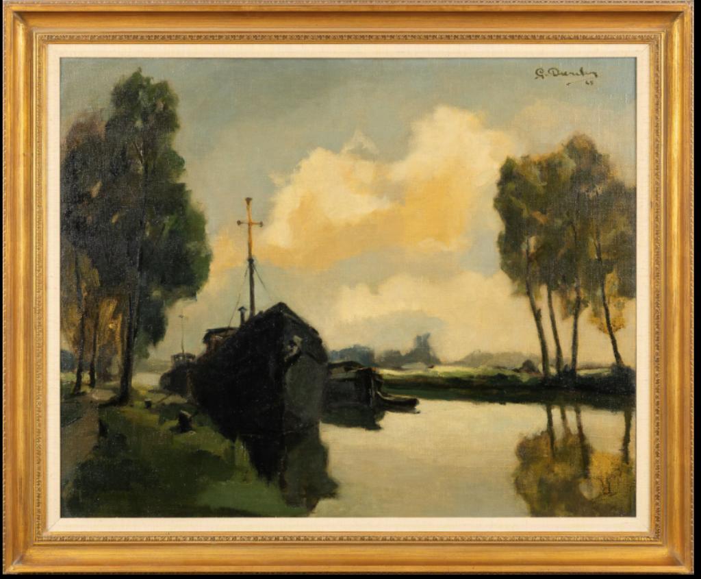 Gust Dierkx (1924-2019): Rivierzicht (O/D, 118 x 98 cm), Ophalen