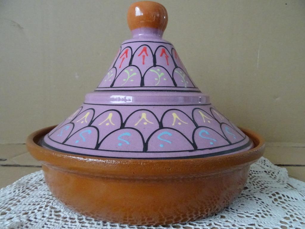 Tajine aardewerk tajine 27cm doorsnede Marokkaanse tajine, Ophalen of Verzenden, Zo goed als nieuw, Overige materialen, Overige typen