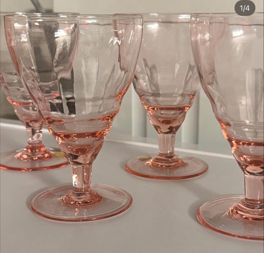 Verres à vin Rosaline, Antiquités & Art, Antiquités | Verre & Cristal, Enlèvement ou Envoi