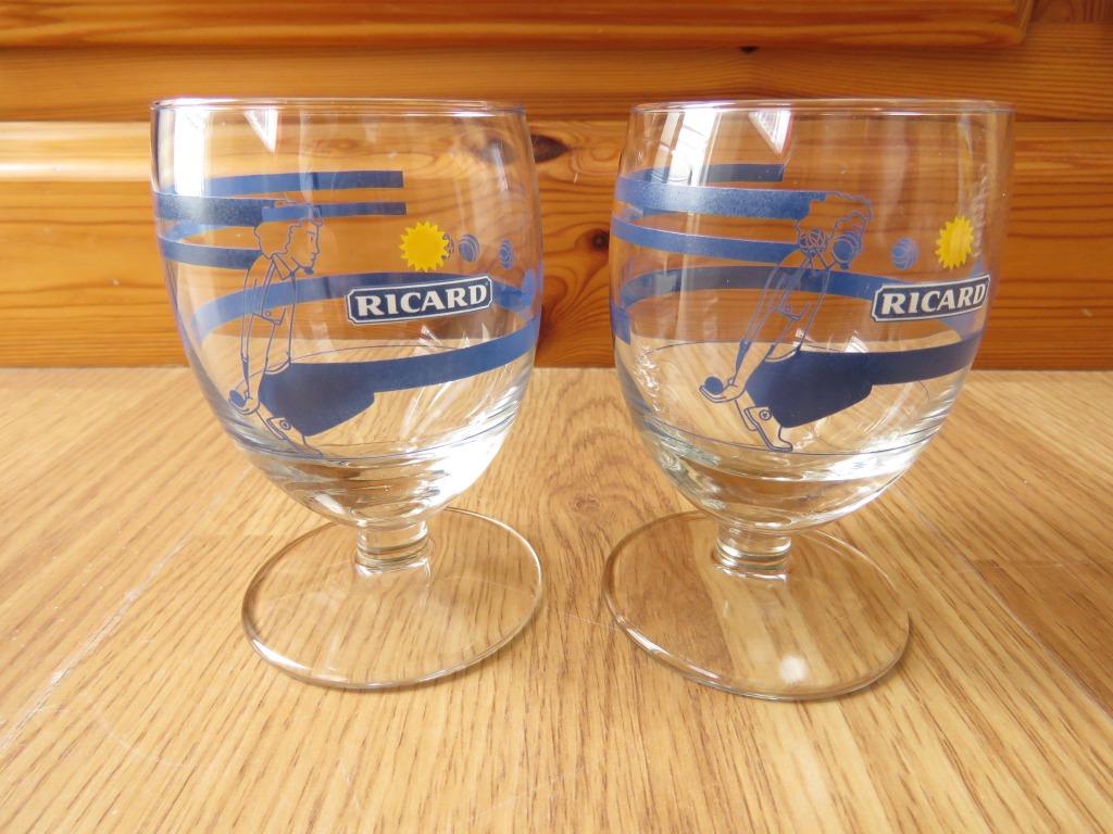 2 verres Ricard motifs joueur de pétanque, Enlèvement ou Envoi, Comme neuf, Autres types