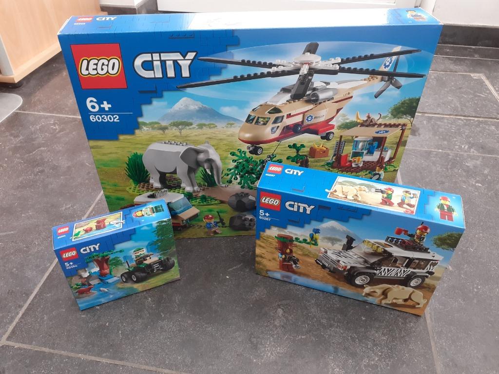 Lego City 60302 Wildlife Reddingsoperatie en 60267 en 60394, Ophalen, Nieuw, Complete set, Lego