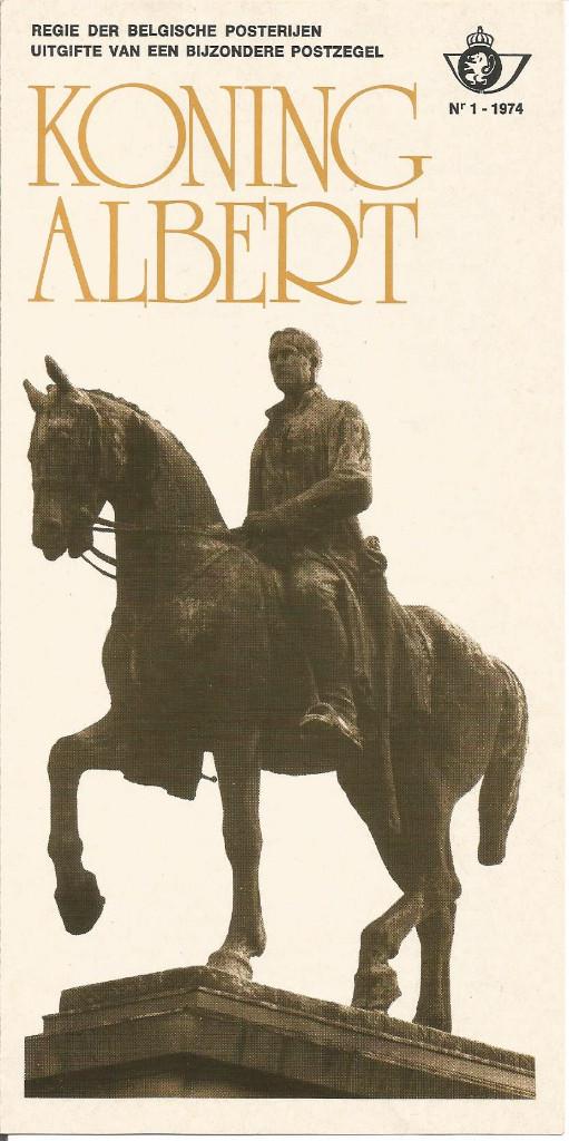 FDC 1/1974 BELGIQUE 18-2-74 - Roi Albert 4 Fr (NL), Timbres & Monnaies, Enlèvement ou Envoi, Affranchi, Oblitération 1er jour