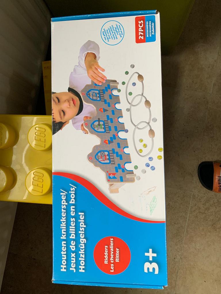 Houten knikkerspel - 27 pcs, Ophalen of Verzenden, Zo goed als nieuw