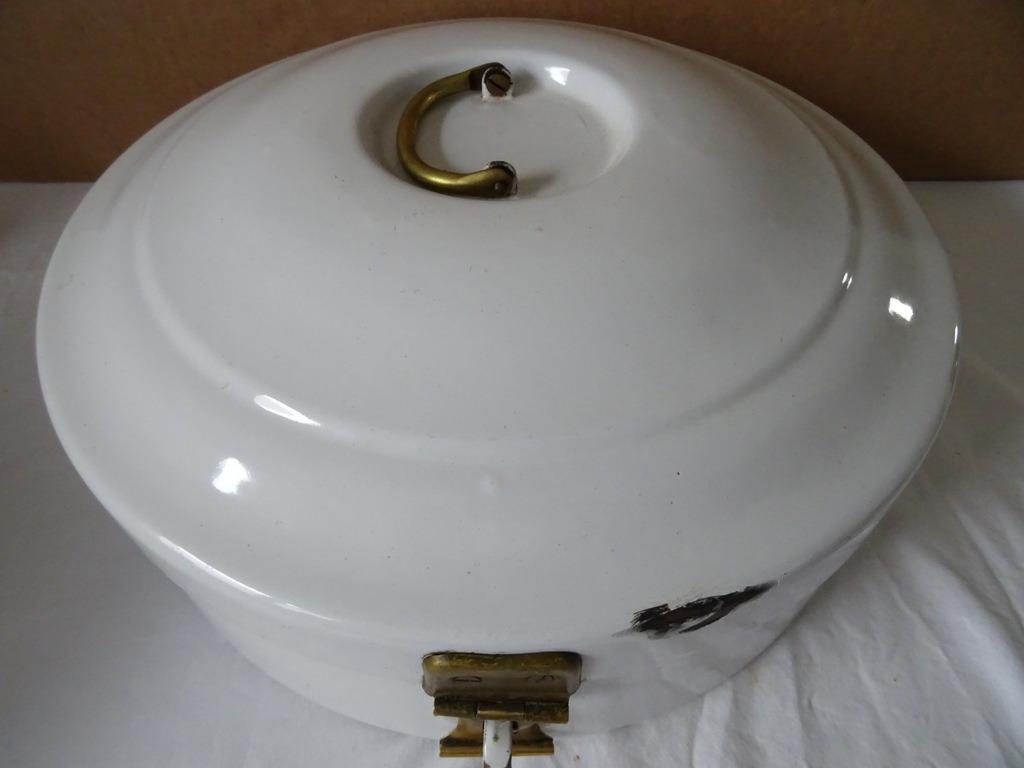 Antieke taarttrommel antieke geëmailleerde vlaaitrommel 1900, Ophalen of Verzenden