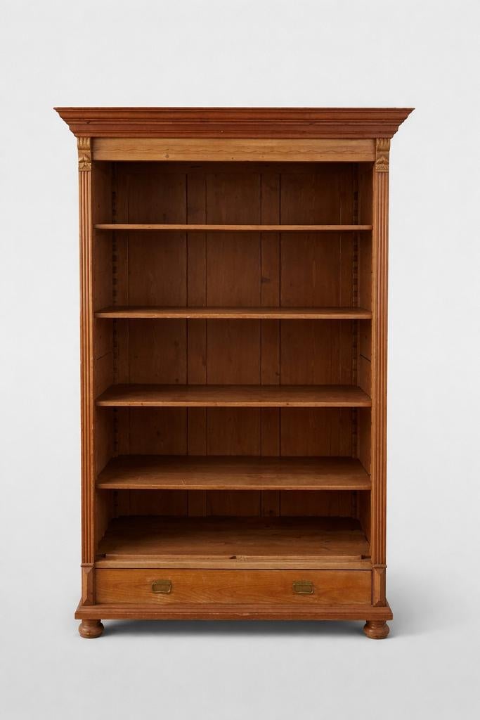 Antieke houten open kast / boekenkast – verstelbare planken, Huis en Inrichting, Kasten | Boekenkasten, Ophalen