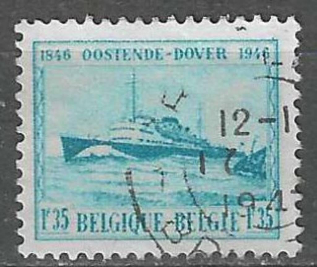 Belgique 1946 - Yvert/OBP 725 - Service postal d'Ostend (ST), Envoi, Affranchi, Oblitéré, Navigation