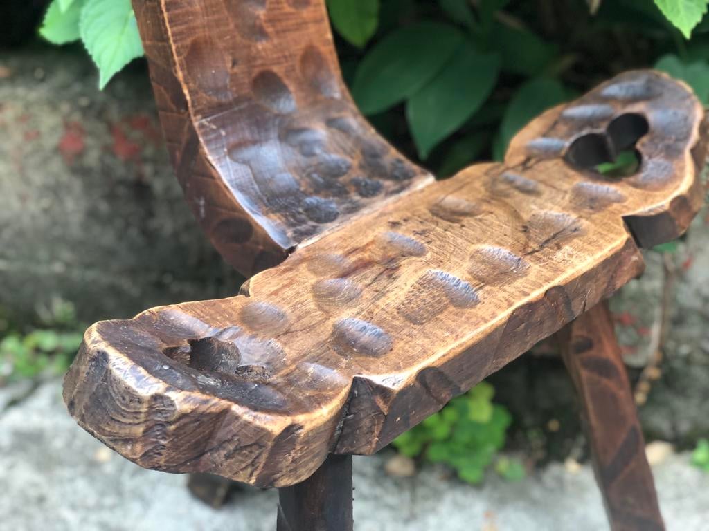 Tabouret tripode brutaliste années 50, Maison & Meubles, Enlèvement