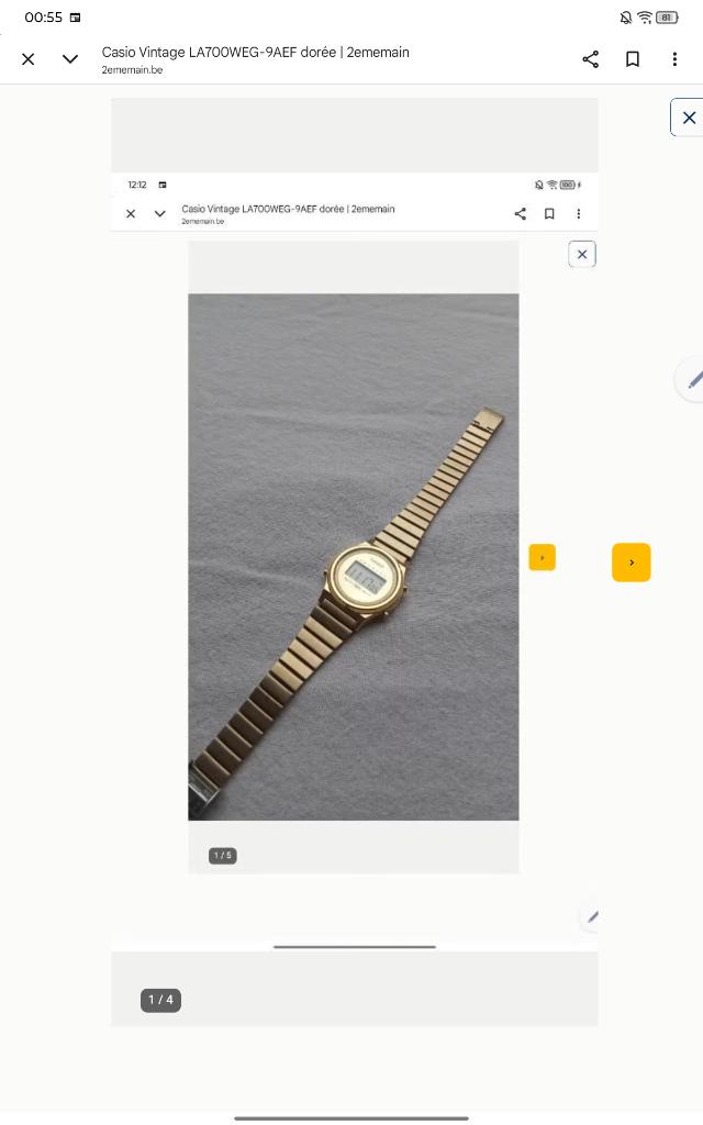 Casio Vintage LA700WEG-9AEF dorée, Enlèvement, Comme neuf, Montre-bracelet