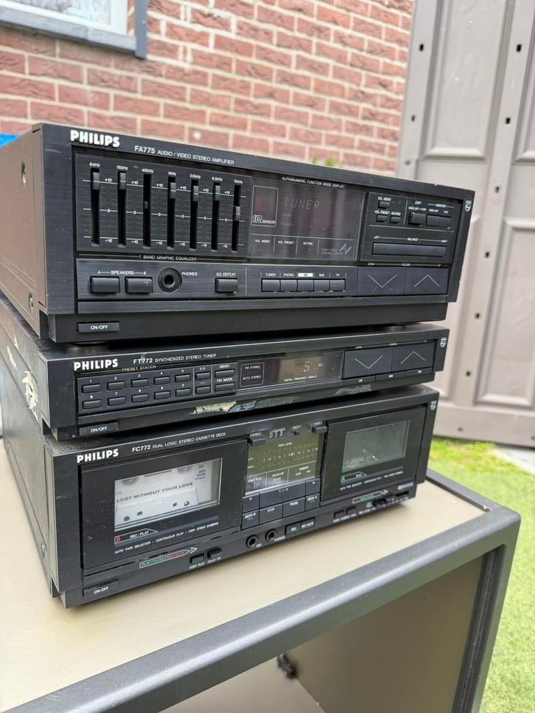 Philips vintage stereo losse componenten, Philips, Cassettedeck, Zo goed als nieuw, Losse componenten
