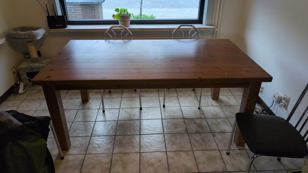 Eettafel hout, Huis en Inrichting, Tafels | Eettafels, Ophalen, 100 tot 150 cm, Vijf personen of meer, 150 tot 200 cm