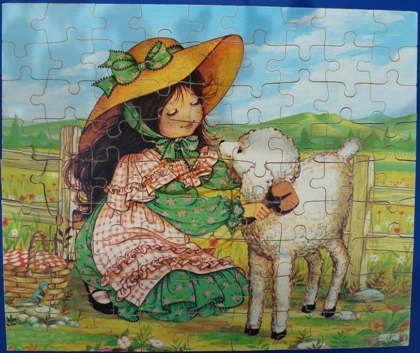 houten puzzel Miss Petticoat 80 stukjes, 2 tot 4 jaar, Gebruikt, Van hout, Meer dan 50 stukjes