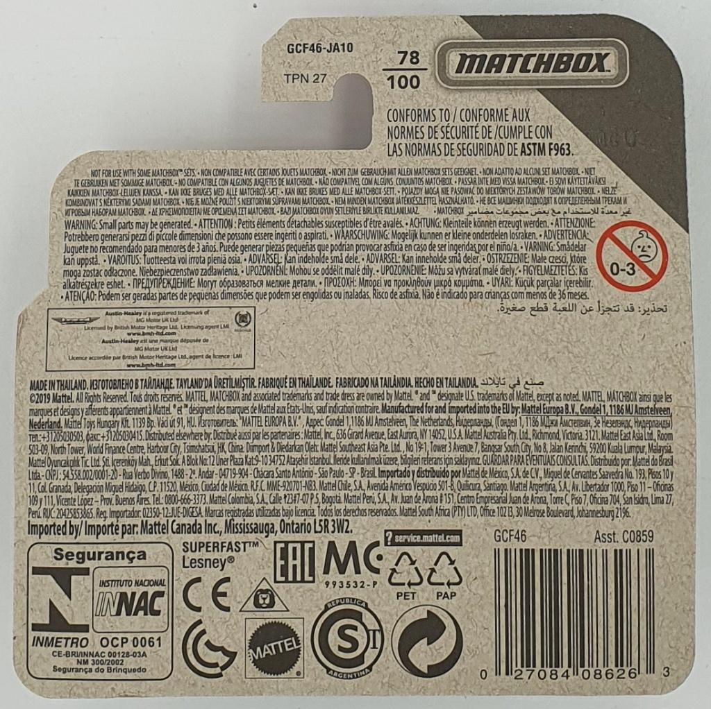 Matchbox - '63 Austin Healey Roadster - GCF46 - 1:64, 333 Continental Boulevard, El Segundo, CA 90245, United States, Verzenden