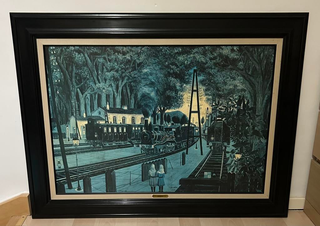 Grande reproduction de Paul Delvaux — Gare avec train., Enlèvement