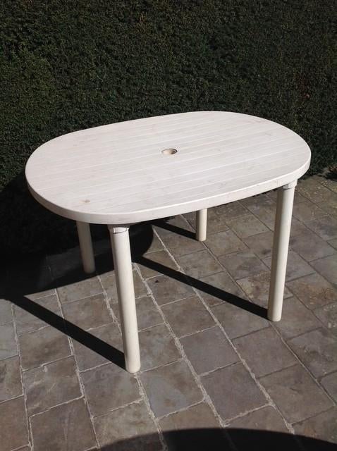 terrastafels, Tuin en Terras, Tuintafels, Gebruikt, Plastic, Ophalen