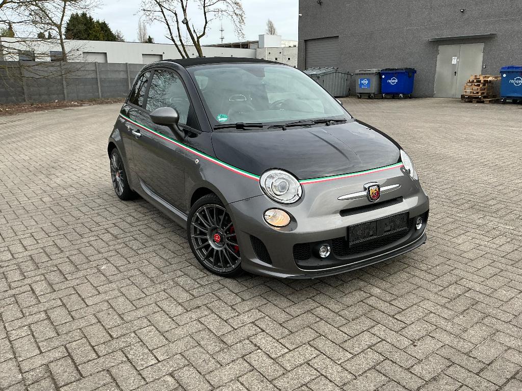 FIAT 500C Abarth, automaat, slechts 76.000 km, Auto's, Zwart, Cabriolet, Leder, Bedrijf