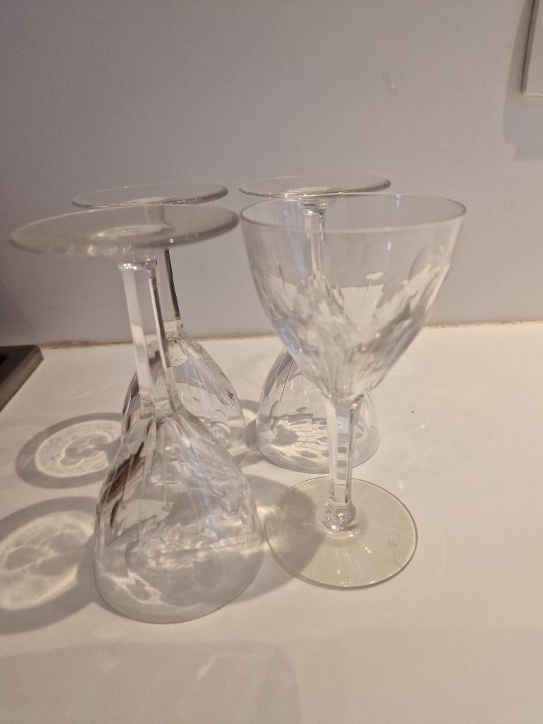 4 kristallen wijnglazen, Antiek en Kunst, Ophalen