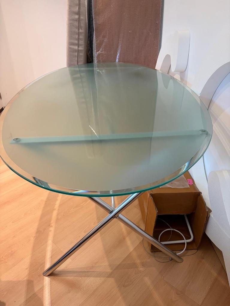 B&B Italia glazen eettafel Antonio Citterio & Paolo Nava, Verre, Jaren 80 design, Enlèvement, Utilisé