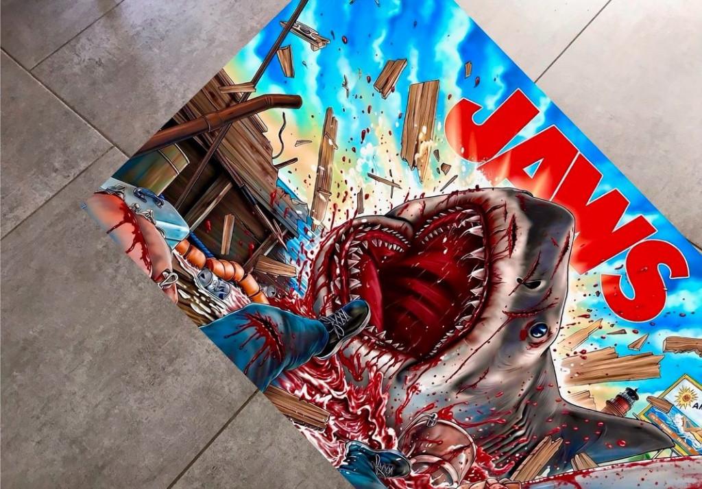 Translite Flipper Jaws Blood Shark Edition, Comme neuf, Électronique, Envoi, Flipper (jeu)