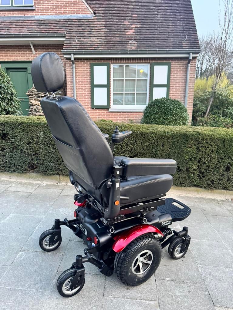 Rascal P327XL electrische rolstoel rode Invalide rolwagen, Ophalen of Verzenden, Inklapbaar, Zo goed als nieuw, Elektrische rolstoel