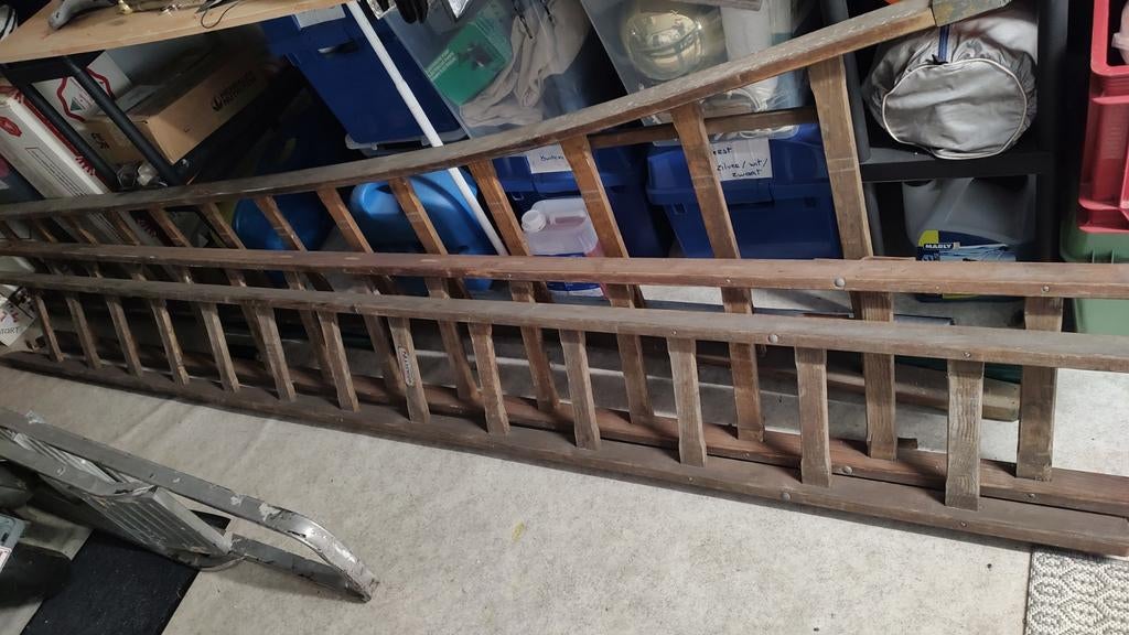 Houten ladder ( 3 stukken), Doe-het-zelf en Bouw, Ladders en Trappen, Ladder, Ophalen