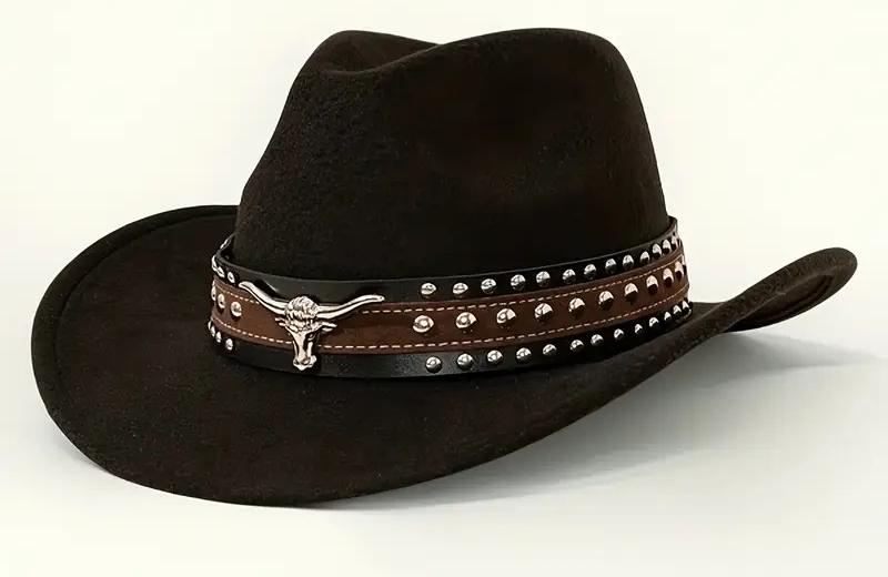 Cowboyhoed Metallic geknoopte Stierenkop Riem Zwart (Nieuw), Kleding | Heren, Hoeden en Petten, Ophalen of Verzenden, Nieuw, Hoed