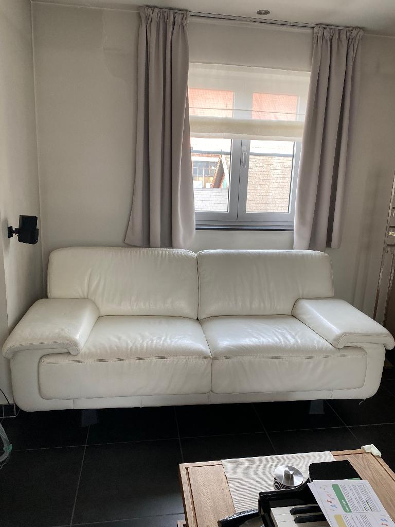 Lederen zetel wit, Huis en Inrichting, Ophalen, Gebruikt