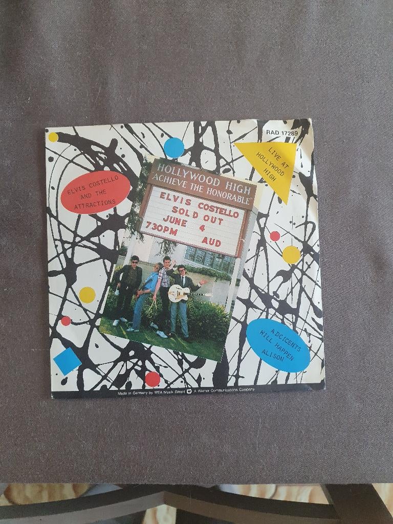 Elvis Costello & The Attractions – Live At Hollywood High, 7 inch, Single, Ophalen of Verzenden, Zo goed als nieuw