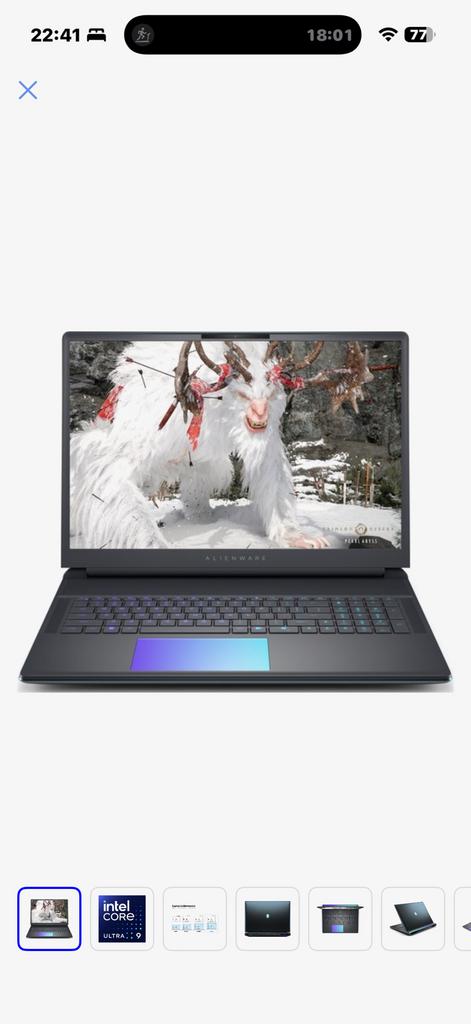 Alienware area51 18 met core ultra 9 rtx 5080 2 x 2tb ssd, Computers en Software, Windows Laptops, Ophalen, Zo goed als nieuw