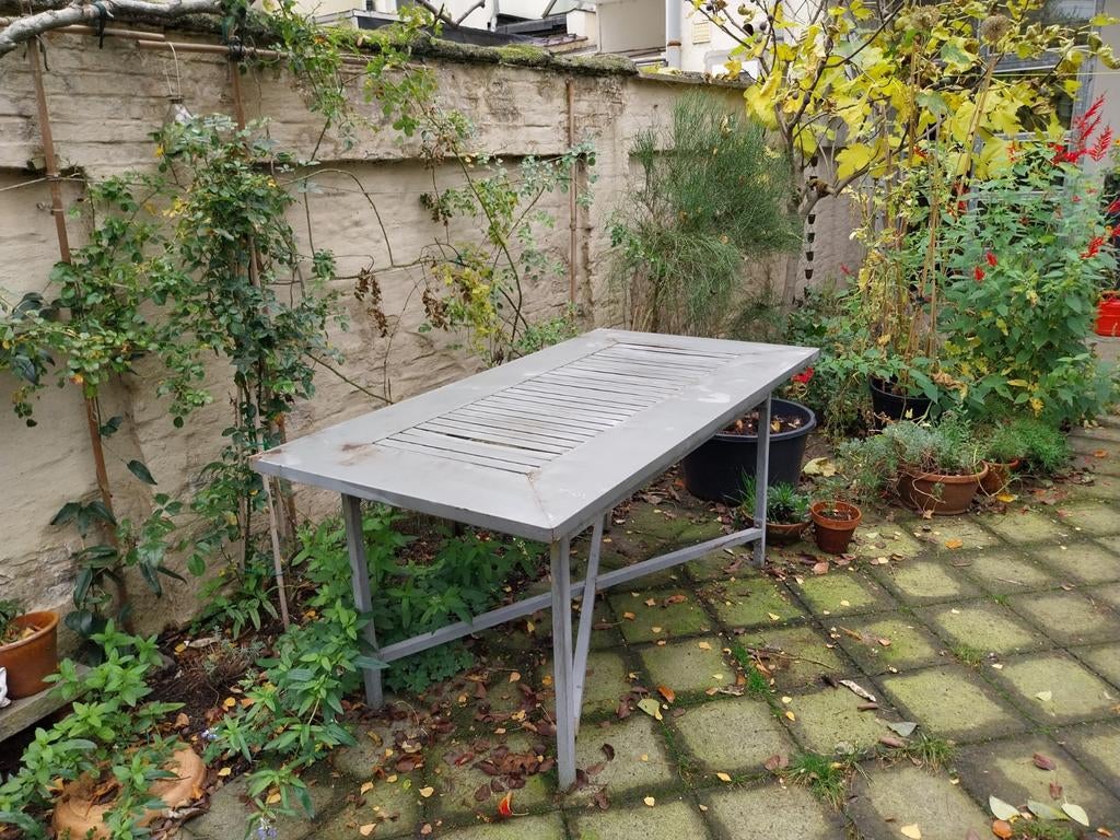 Tuintafel gegalvaniseerd, Tuin en Terras, Tuintafels, Ophalen, Gebruikt, Rechthoekig, Metaal