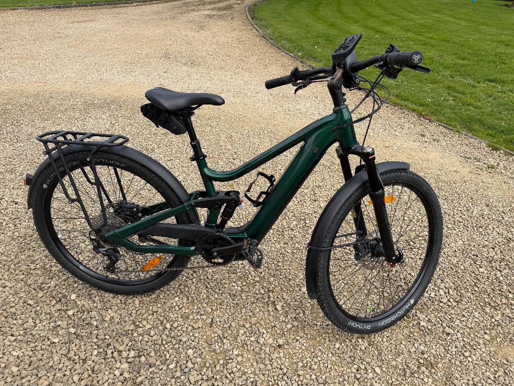 VTC électrique Moustache Xroad (suspension AVANT et ARRIÈRE), Fietsen en Brommers, Elektrische fietsen, Ophalen, Zo goed als nieuw