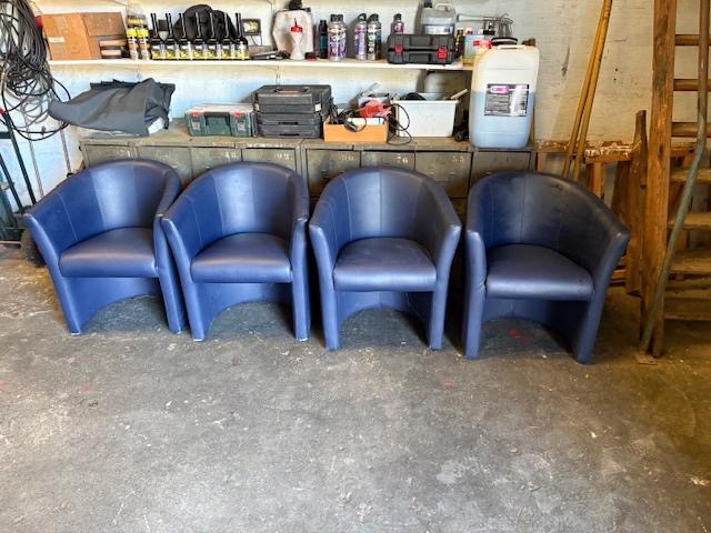 Stoel / Zetel  Cup model (10 Euro X 4 = 40 EURO), Huis en Inrichting, Ophalen, Blauw, Zo goed als nieuw, Vier