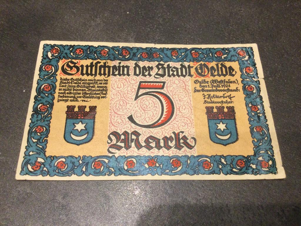 Duitsland Welde 5 Mark 1921, Ophalen of Verzenden