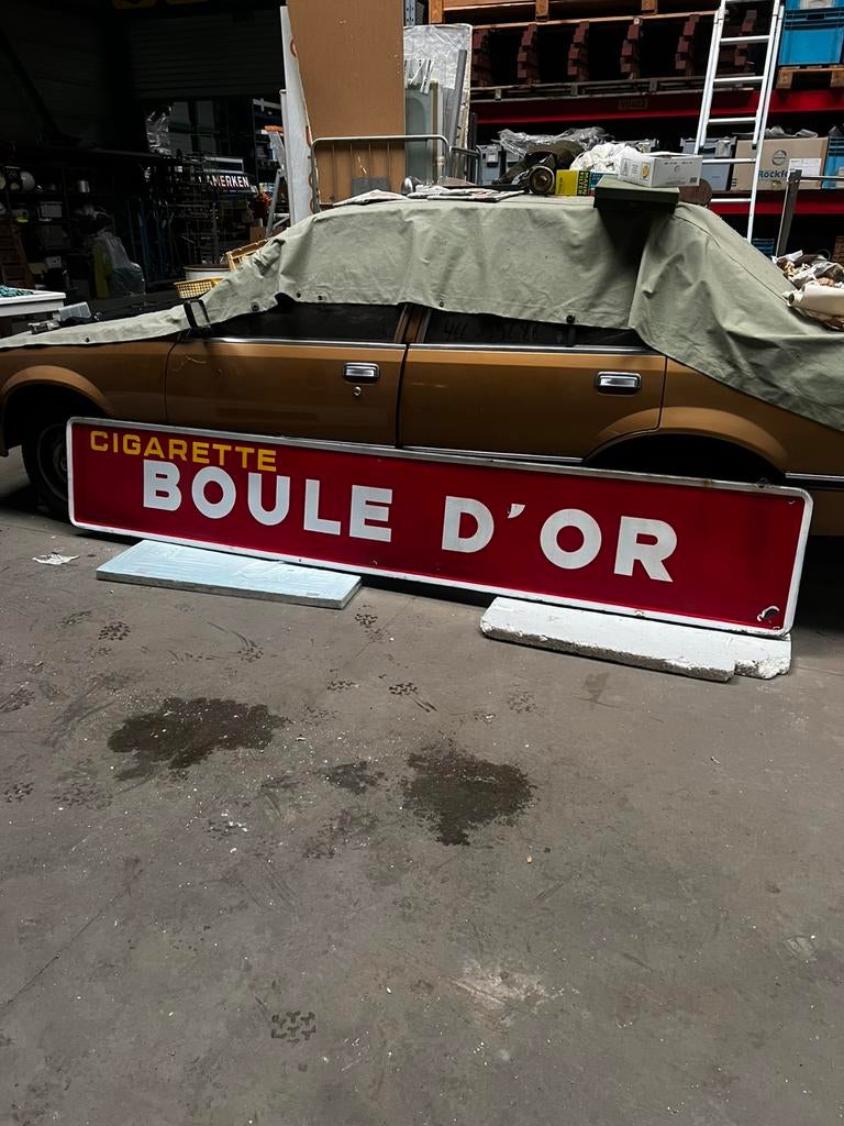 Groot emaille bord Boule D’Or jaren 50, Verzamelen, Merken en Reclamevoorwerpen, Ophalen
