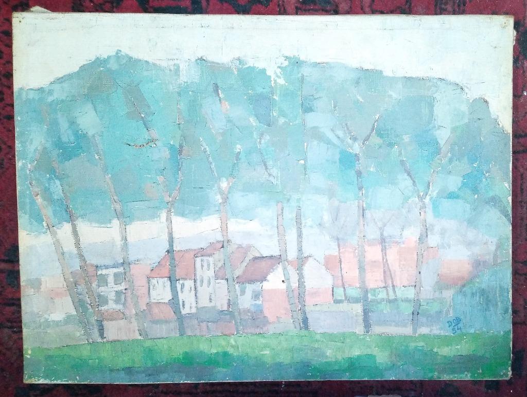 Schilderij Jan De Dobbeleer,"Hoge Leest",1954,Strombeek-Beve, Antiek en Kunst, Kunst | Schilderijen | Klassiek, Ophalen of Verzenden