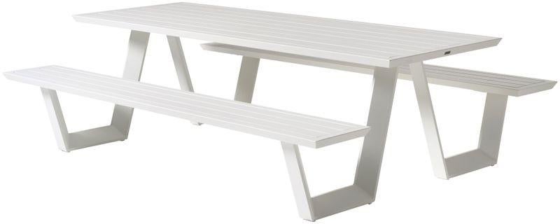 TABLE PIC-NIC 8 PERS ALUMINIUM BLANC MARQUE SÉVILLE., Jardin & Terrasse, Bancs de jardin, Aluminium, Enlèvement ou Envoi