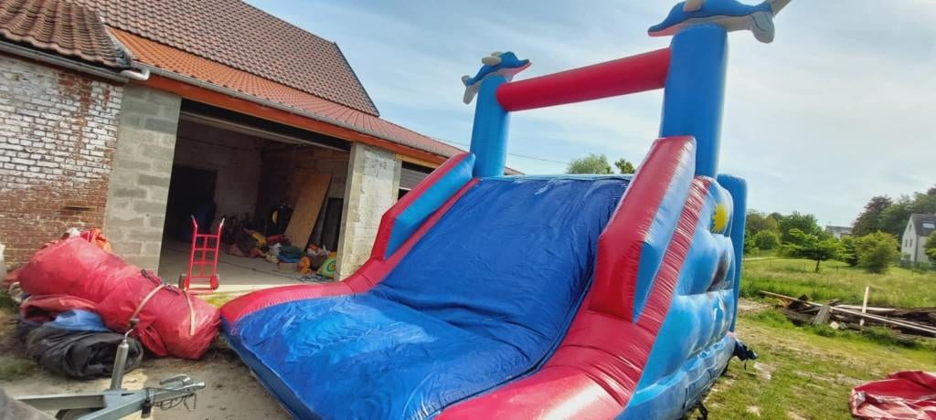 LOCATION: Château gonflable Dauphin Toboggan, Enlèvement, Utilisé